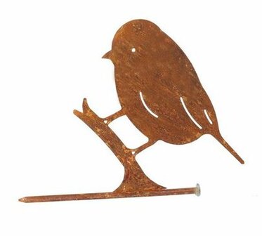 Vogel staand op nagel H16cm