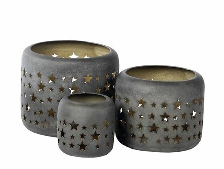 Theelichthouder sterren H13cm