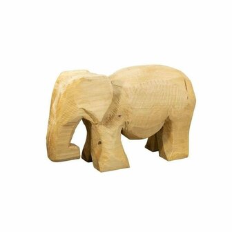 Olifant in ruw hout
