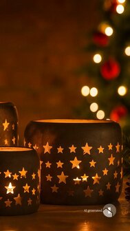 Theelichthouder sterren H10cm