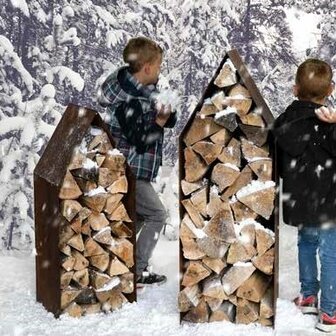 Houtstapelaar huis klein